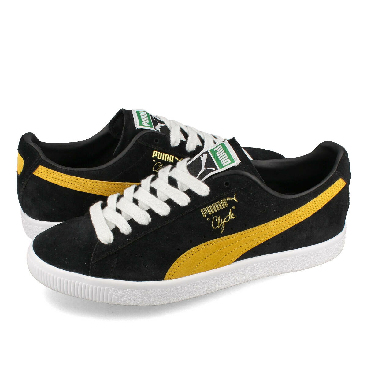  15時迄のご注文で即日発送可 PUMA CLYDE OG プーマ クライド OG メンズ レディース スニーカー ローカット BLACK/YELLOW SIZZLE ブラック 391962-05