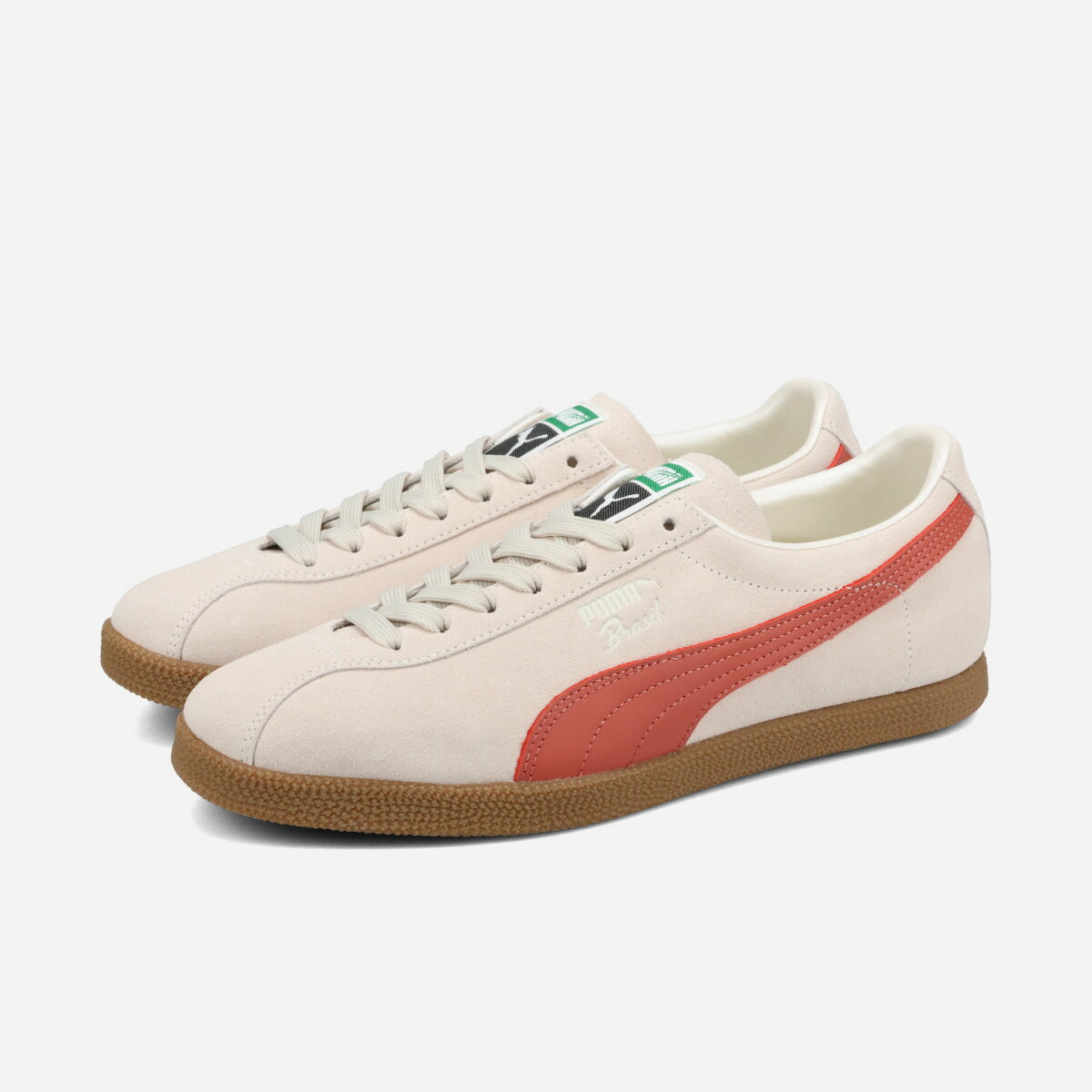 PUMA BRASIL プーマ ブラジル メンズ スニーカー ローカット FROSTED IVORY/EXOTIC RED ベージュ 401048-11