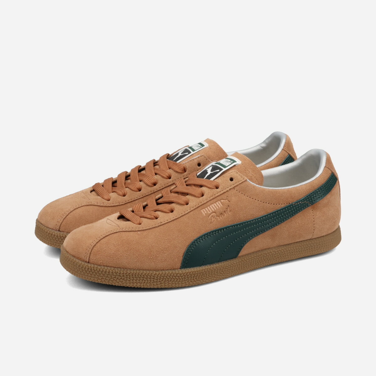 PUMA BRASIL プーマ ブラジル メンズ スニーカー ローカット MELTED CARAMEL/GREEN TERRAIN ブラウン 401048-12