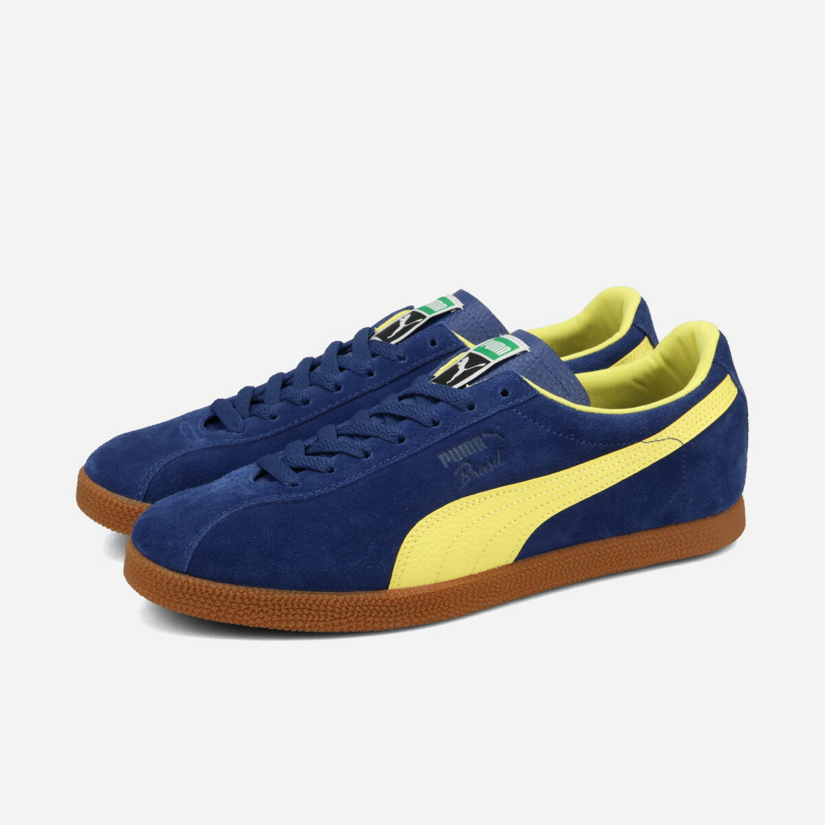 PUMA BRASIL LTH プーマ ブラジル レザー メンズ スニーカー ローカット BLUE JEWEL/LEMON MERINGUE ブルー 403246-09