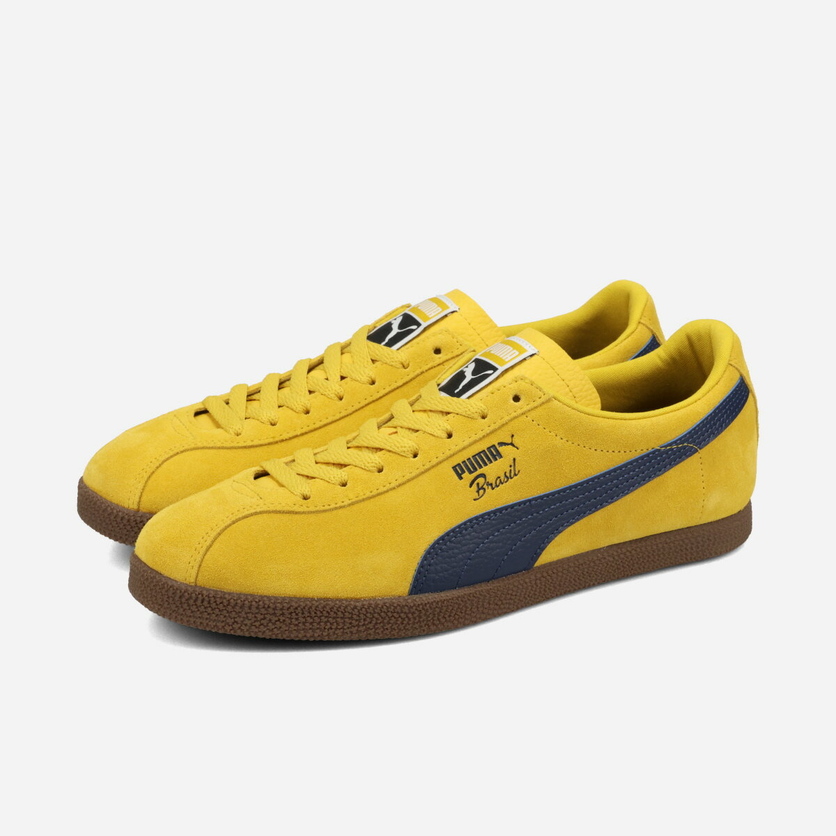PUMA BRASIL LTH プーマ ブラジル レザー メンズ スニーカー ローカット LEMON MERINGUE/DAZZLING YELLOW イエロー 403246-11