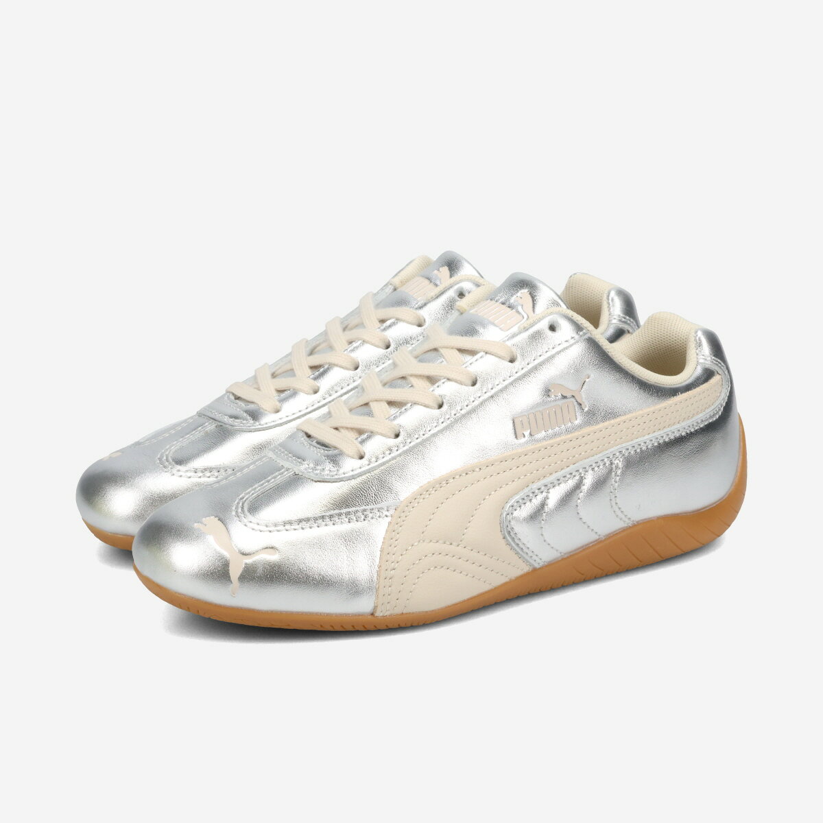 【10%OFF】 PUMA SPEEDCAT SILVER WNS プーマ スピードキャット シルバー ウィメンズ メンズ レディース スニーカー ローカット ALPINE SNOW/GUM シルバー 406881-02