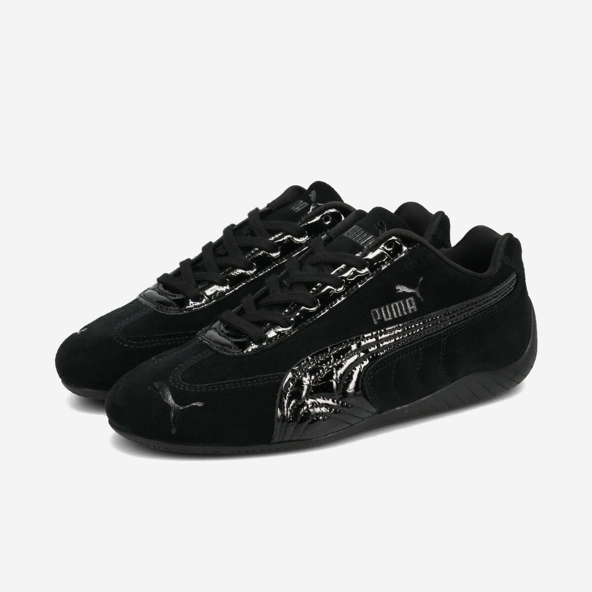 PUMA プーマ SPEEDCAT CROC WNS スピードキャット クロコ 407674 03 黒 ブラック レザー クロコ型押し スニーカー シューズ レディース メンズ