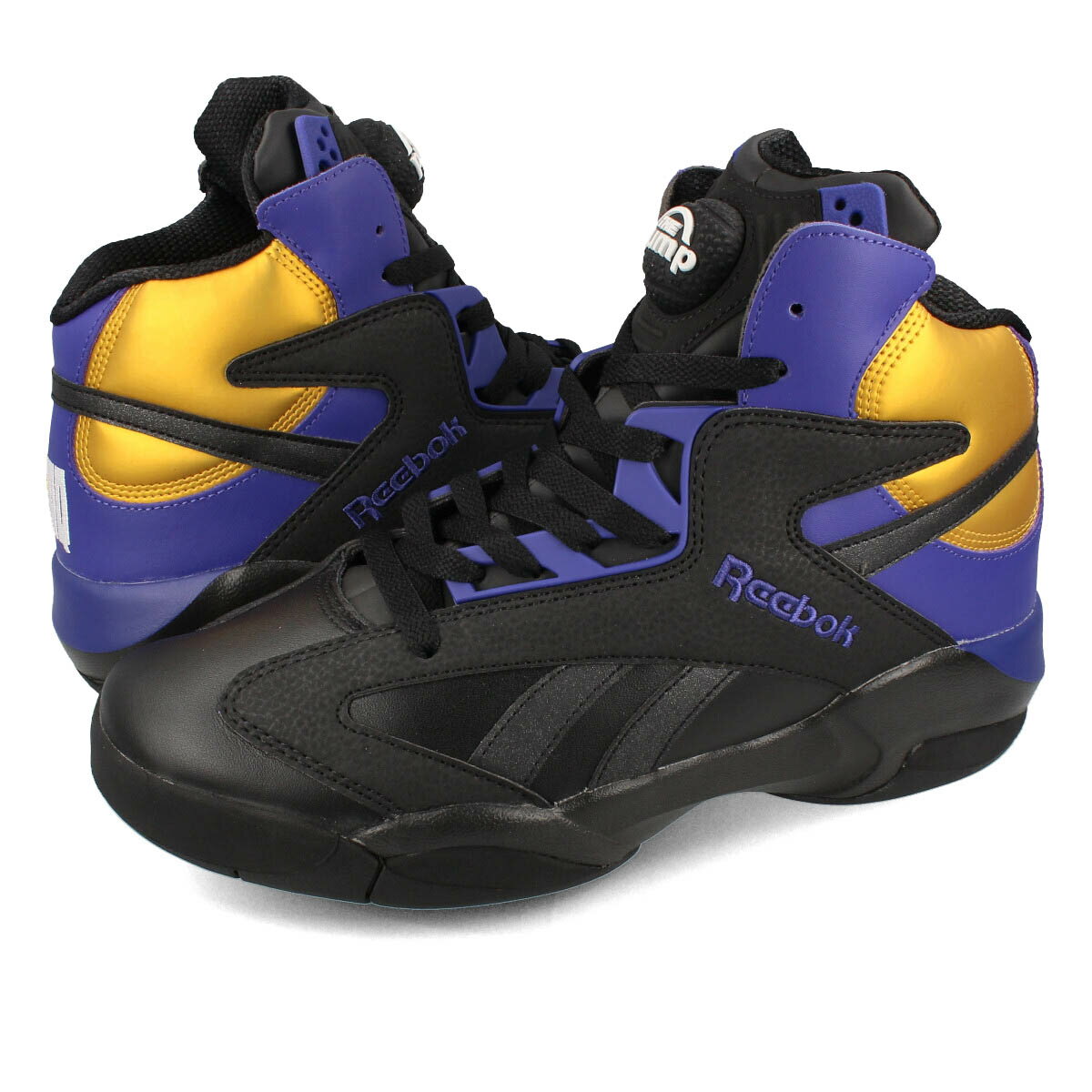  15時迄のご注文で即日発送可 Reebok SHAQ ATTAQ リーボック シャックアタック メンズ ハイカット CORE BLACK/BOLD PURPLE/COLLEGIATE GOLD ブラック gy7127