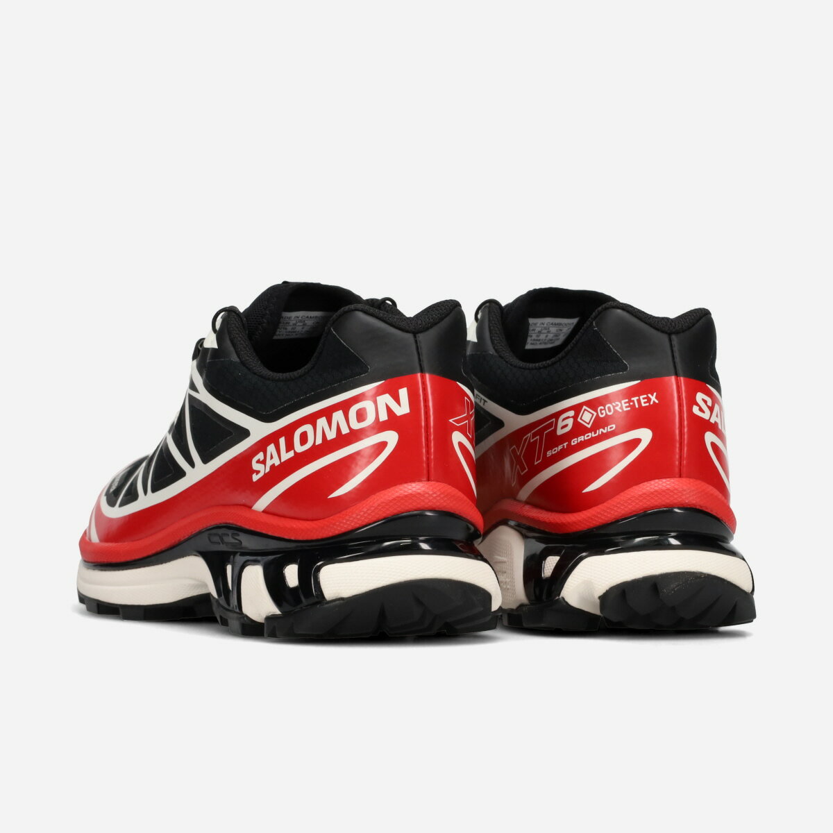 SALOMON XT-6 GTX サロモン エックスティー 6 ゴアテックス メンズ レディース スニーカー ローカット BLACK/FLAME SCARLET/VANILLA ICE ブラック L47974900