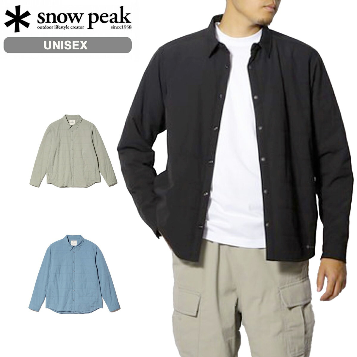 15時迄のご注文で即日発送可 SNOW PEAK FLEXIBLE INSULATED SHIRT スノーピーク フレキシブル インサレーション シャツ メンズ レディース 長袖シャツ SW-24SU003