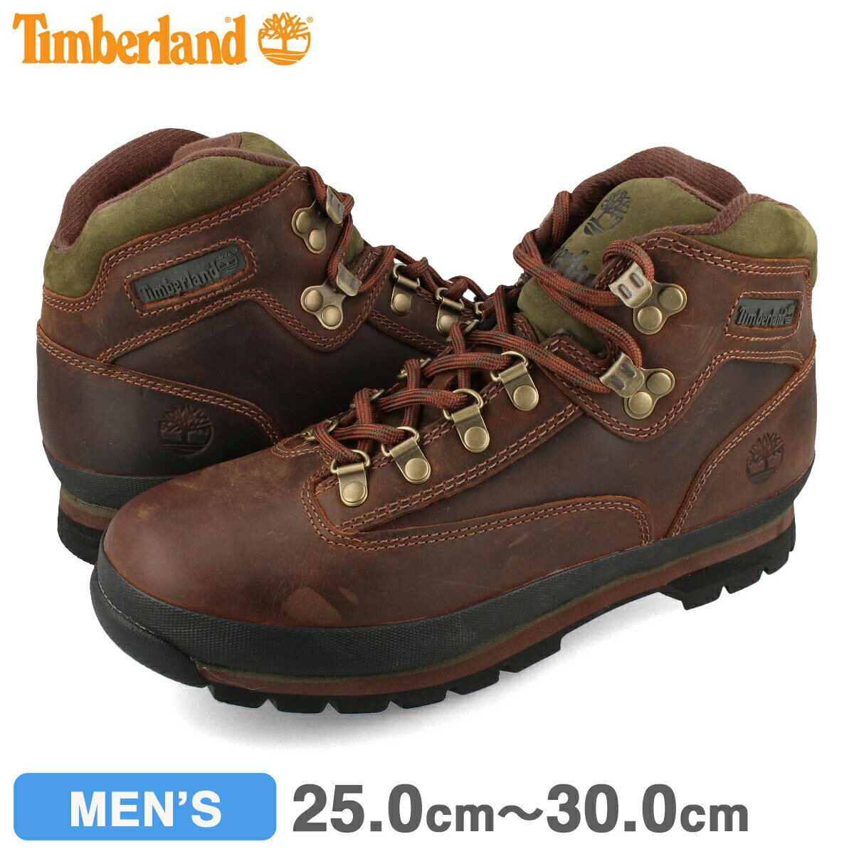 15時迄のご注文で即日発送可 TIMBERLAND EURO HIKER LEATHER ティンバーランド ユーロ ハイカー レザー メンズ ブーツ BROWN ブラウン 95100