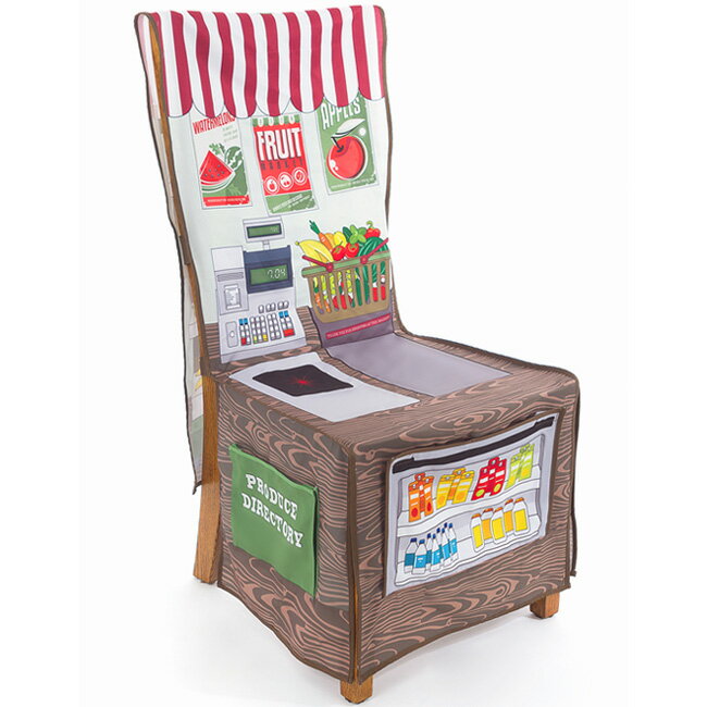 リトルスーパーマーケット チェアカバー（椅子カバー） 【子ども エプロン お手伝い ごっこ遊び お店屋さん なりきり遊び プレゼント】 【3歳 4歳 5歳 女の子 誕生日 プレゼント】 【クリスマス プレゼント 女の子】のサムネイル