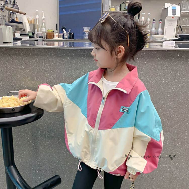 女の子 子供服 キッズ アウター フードなし ジャケット ウィンドブレーカー ジャン...