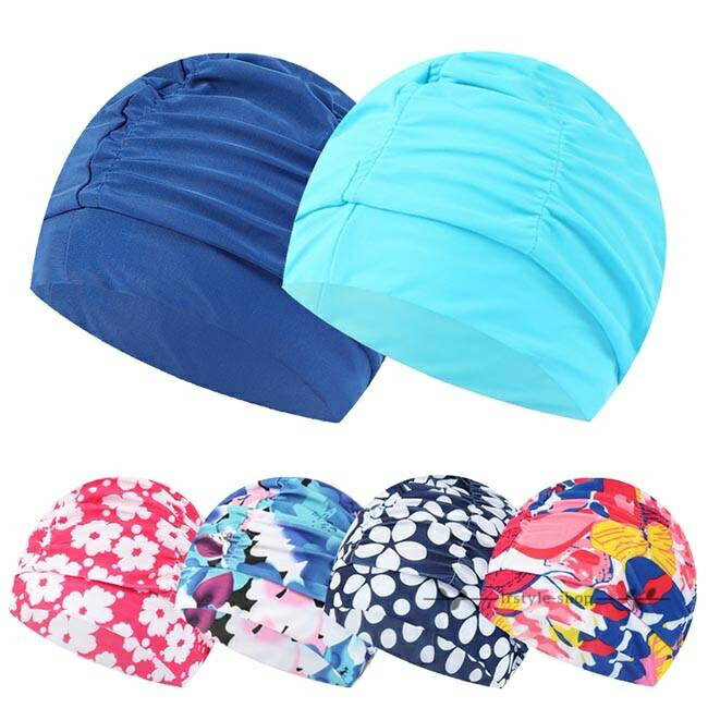 Swimming Caps - 花柄 水泳帽 メンズ スイムキャップ レディース スイミングキャップ 水着 男女兼用 水泳 キャップ 無地 水泳キャップ 大人 ユニセックス おしゃれ