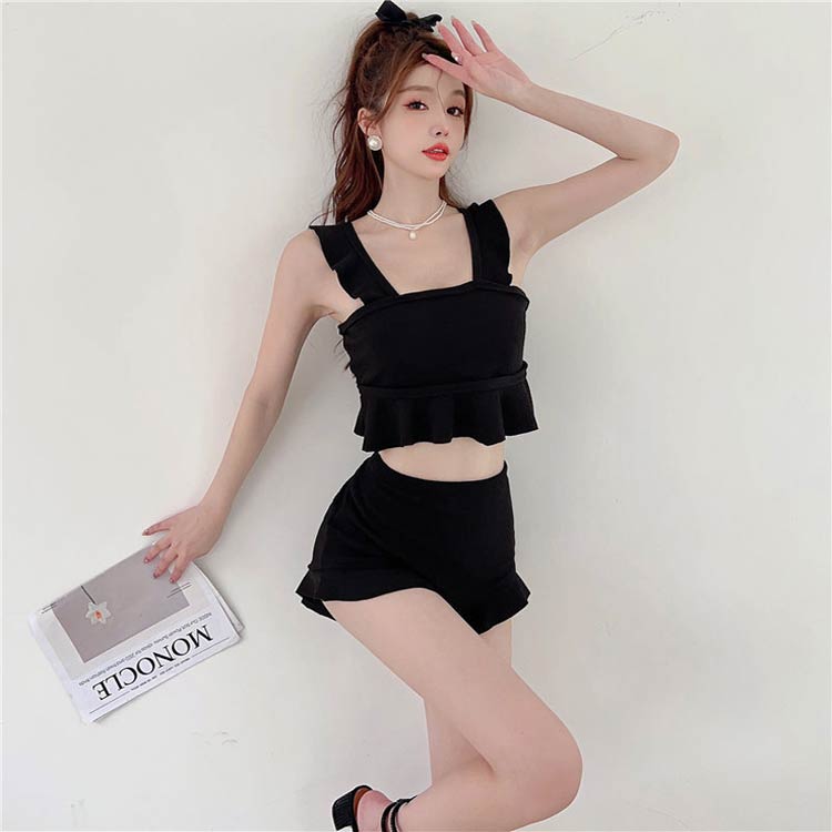 タンキニ レディース ビキニ ハーフパンツ 水着 水着 体型カバー 可愛い 体型カバー 上下セット ラッシュガード 無地 トレンド オーバーサイズ タンキニ セパレート オシャレ 上下セット セクシー 旅行 温泉 レディース レディース水着 黒 20代 30代 40代 ママ水着