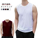 インナーシャツ ノースリーブ タンクトップ メンズ メッシュ 吸汗速乾 インナー アンダーシャツ tシャツ 通気性 ドライ カットソー クルーネック ジム 筋トレ トレーニング スポーツ 重ね着 大きいサイズ トレーニングウェア おしゃれ 運動着 男性 下着