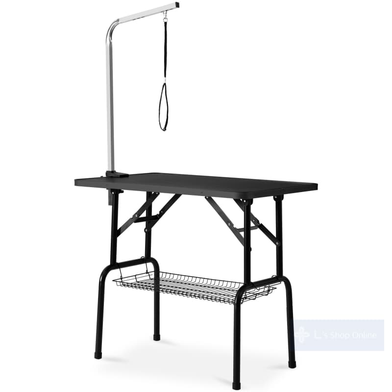 トリミングテーブル 折りたたみ トリミング台 トリミング 折り畳み ペット用 シャンプー カット ブロー ブラッシング 爪切り バリカン 【ブラック】