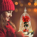 永遠のバラの装飾 LEDの永遠の花の装飾 ガラスカバー バレンタインデー 母の日 誕生日プレゼントに最適