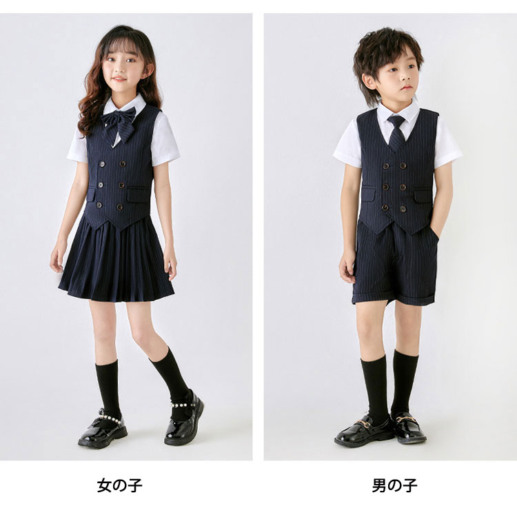 L’s Shop Onlineの子供服 入園 入学式 100-180cm 女の子 男の子 フォーマルスーツ 卒園式 卒業式 ジュニア ピアノ発表会 スーツ キッズ 小学生 中学生 高校生 チアガール 衣装 子供 スーツ コンクール 七五三 結婚式 誕生日｜アングル3