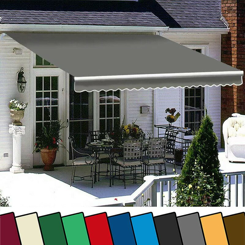 【2024新機能】 オーニングテント 日よけ シェード 2m/2.5m/3m/4m/5m 伸縮手動オーニング サンシェード 巻き取り式 巻取式 サンシェード 日除け シェード オーニング つっぱり日よけスクリーン 家庭用/商業用中庭バルコニーシ ベランダ 目隠し シェード 園芸用品