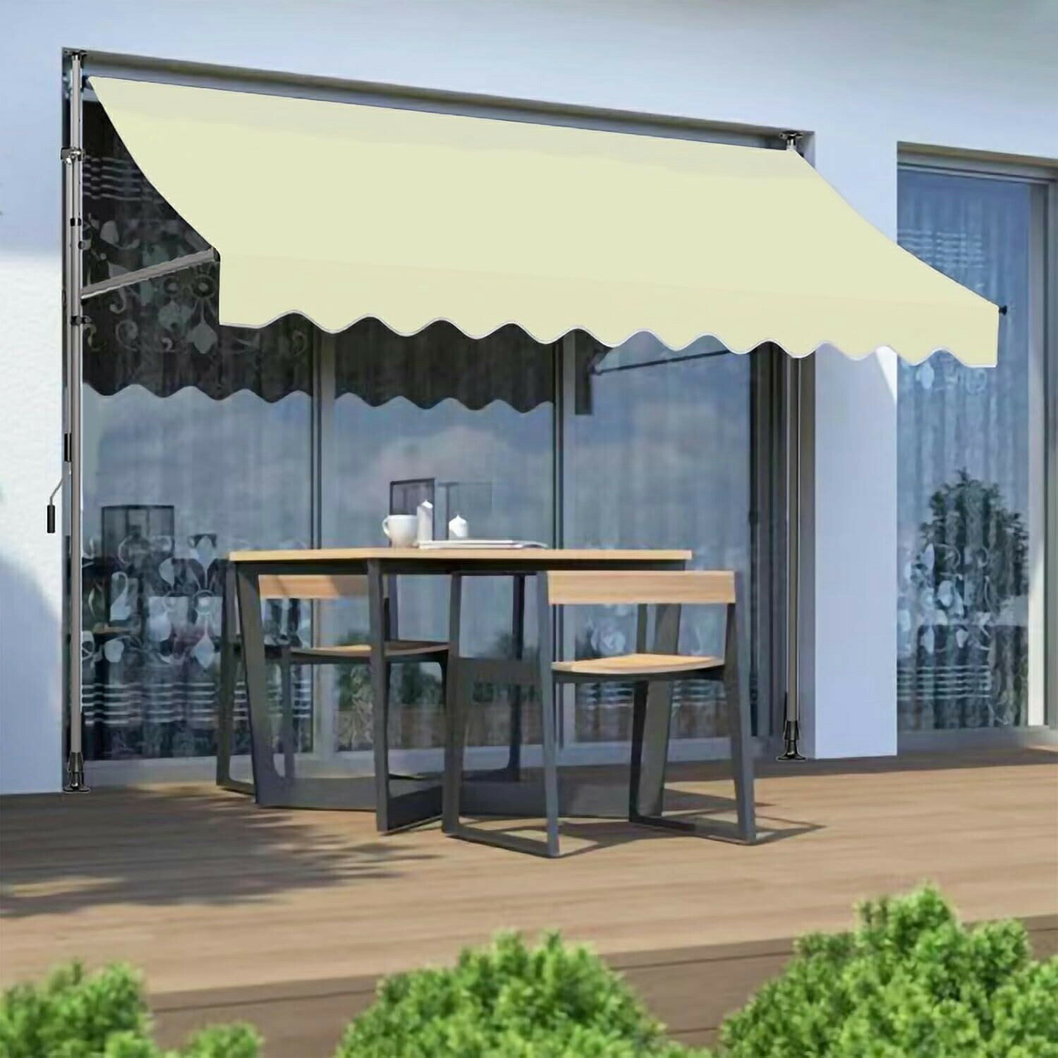 オーニング オーニングテント つっぱり式 突っ張り式 オーニング日除 日よけスクリーン 日よけ 幅2m/2.5m/3m/3.5m/4m 巻き取り式 サンシェード 角度 高さの調節 撥水シェード バルコニー シェード ランダ フェンス 軽量 撥水 庭 窓