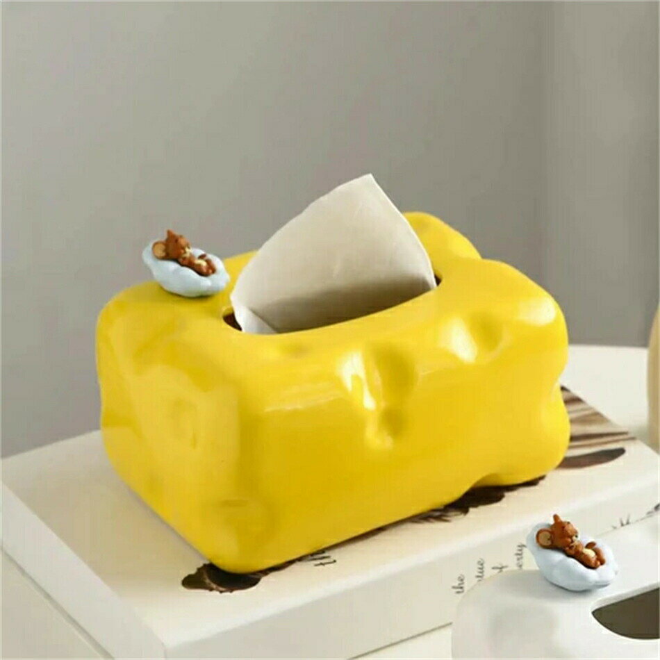 チーズ型 ティッシュケース ボックス シンプル チーズ風 キャラクター コンパクト 小さめ ナチュラル ..