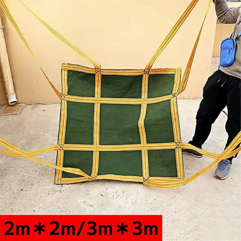 樂天商城 - シートモッコ 200×200cm 300×300cm 四隅正方形 耐荷重1t 繰り返し使用可能 摩耗に強い 八点吊りタイプ モッコタスキ 強靭 頑丈 イージーモッコ 軽量強力布モッコ 重物吊り上げ、高所吊り、造園資材、港湾荷役、電気工事 工事現場