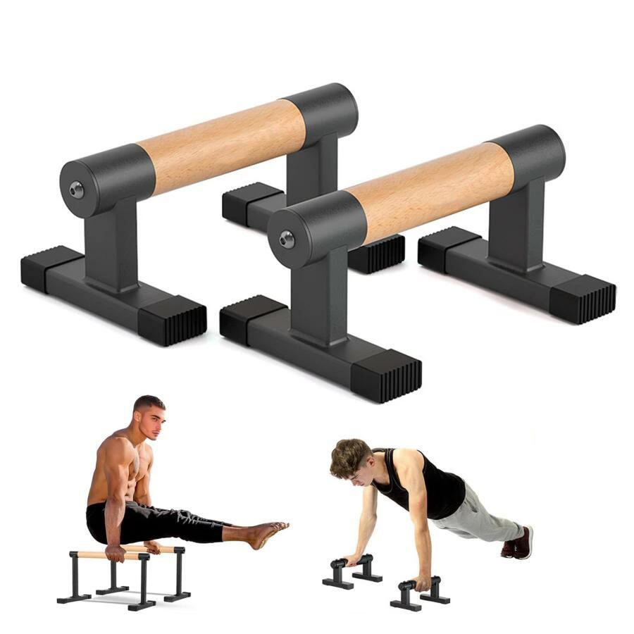 プッシュアップバー 木製 腕立て伏せ 器具 倒立バー 逆立ち ディップススタンド 筋トレ トレーニング 体操 室内運動 自重トレーニング