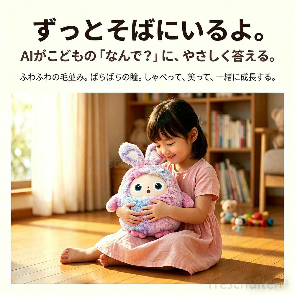 L’s Shop Onlineの【2026新登場-最大2000円オフクーポン配布中！】AIロボット AIペット AIうさぎぬいぐるみ おしゃべり 学習ロボット ChatGPT対応 日本語対応 知育玩具 感情表現の瞳 電子ペット 英語対応 音声認識 会話 ロボット 3歳以上 子供 孫 誕生日プレゼント 男の子 女の子 ギフト｜アングル3