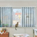 Topfinel レースカーテン 無地 UVカット グレー 幅150x丈130cm 1枚入り(3)
