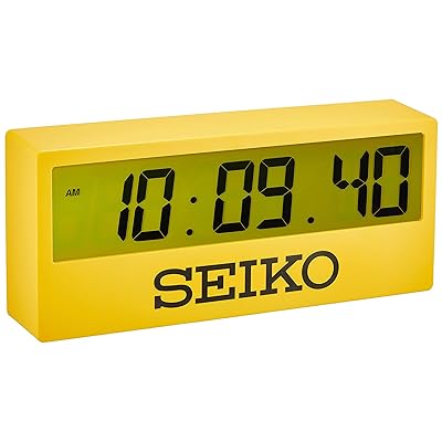 セイコークロック(Seiko Clock) 掛時計 黄色 125×290×61mm デジタル スポーツタイマーデザイン掛時計 SQ816Y