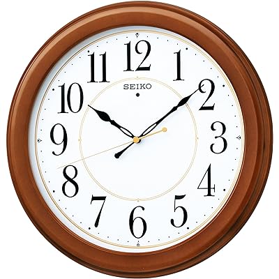 セイコークロック(Seiko Clock) 掛け時計 電波 アナログ 木枠 茶 木地 KX388B