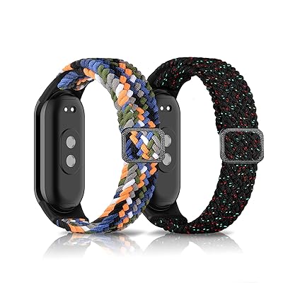 [LanQii] バンド Xiaomi Smart Band 8 /Xiaomi Mi Band 8 対応 ナイロン【2枚セット】 バンド 編み込み スポーツ用 Xiaomi Smart Band 8 (Xiaomi Mi Band 8) 対応 長さ