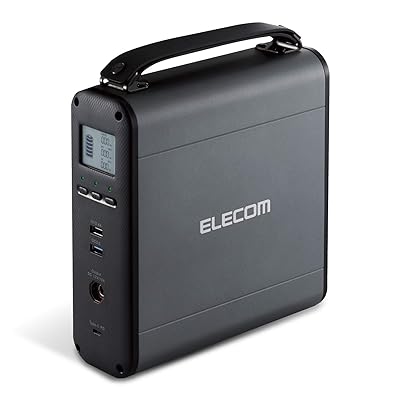 エレコム コンパクトポータブルバッテリー 222Wh 最大120W出力 AC×1口 / DC×1口 / Type-C×1 / USB-A×2 ブラック DE-AC05-60900BK