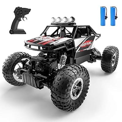 DEERC ラジコンカー DEERC ラジコンカー こども向け オフロード 4WD 四輪駆動RCカー 1/16 操作時間90分 2.4GHz リモコンカー 防振 おもちゃ クリスマス プレゼント 子供 男の子 小学生 中学生 贈り物 DE45赤