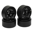 1.9インチ ビードロックホイールリム RCホイールリムセット 再利用可能 ユニバーサル 4本 頑丈 Redcat GEN8用 (黒)
