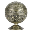Fafeicy 防風灰皿ポータ ヨーロッパの レトロな灰皿 アウトドア 蓋金属 パターン 金属灰皿ボールを屋内使用 ファンシーギフト(アンティークブラス)