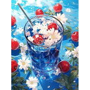 LEADINTOP ダイヤモンドアート 夏 カップ 丸いビーズ 30X40cm ダイヤモンドペインティング キット モザイクアート 人気 ビーズアート かわいい 初心者 大人 子供 DIY 手作り 手芸キット プレゼント 芸術品 装飾(3)