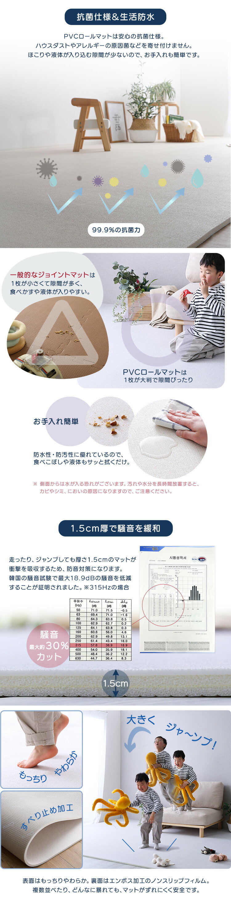 ロールマット スリムショート PVC 赤ちゃん キッズ クッション 床材 抗菌 プレイマット フロアマット 北欧 クッションフロア フリーカット 大判 防音 DIY 安全 送料無料