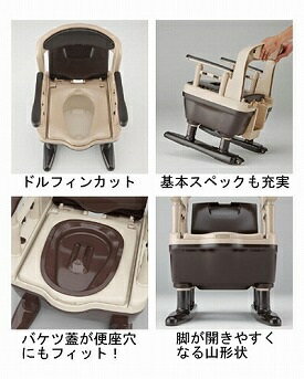 【お役立ちグッズ排泄】安寿　ポータブルトイレ　ジャスピタ　ソフト便座 3