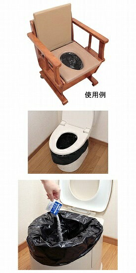 【簡易トイレ補助用品】ポータブルトイレ用袋 / AE-59　10回分 lsg-10002781 らいふさぽーと サンプル画像2