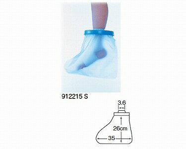 【商品説明】 ・石膏ギプス・合成ギプス・義足・添え木・包帯・やけど・発疹・裂傷・水虫・アトピー性皮膚炎など、水に濡らしたくないときに大変便利です。 ・特許のリングによって、片手でも確実かつ簡単に着け外しができます。 ・繰り返しの使用が可能です。 【仕様】 ●サイズ／長さ35×高さ26cm ●材質／PVC、ナイロン樹脂、合成ゴム ●生産国／アメリカ