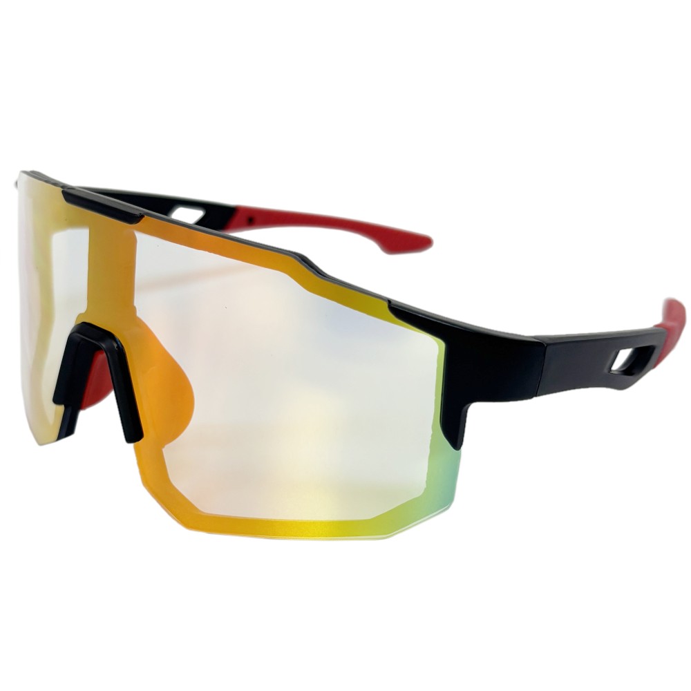 スポーツサングラス ケース付 調光レンズ ミラーレンズ 調光サングラス 1年保証 ライナースポーツオリ..