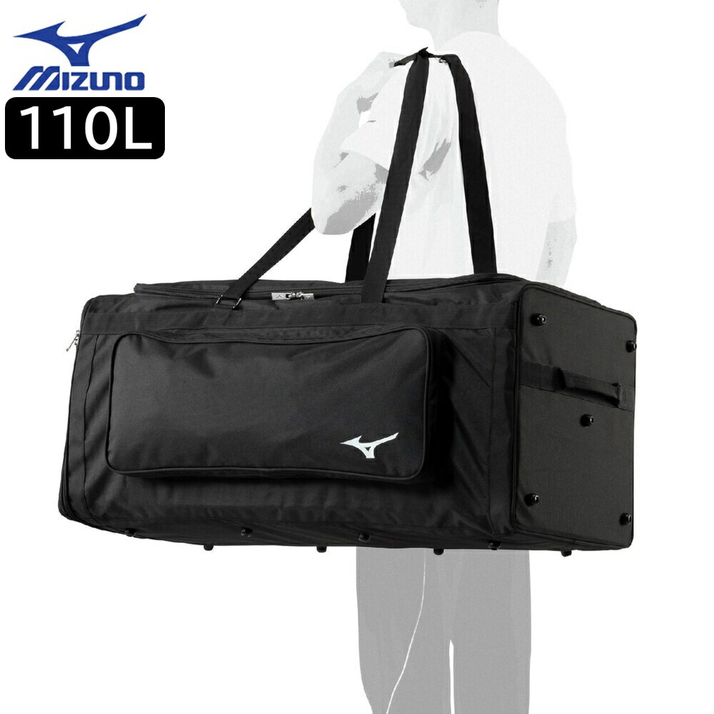 キャッチャー用具ケース(110L)捕手防具3セット収納可能。サイズL88×W35×H35cmカラー09：ブラック素材ポリエステル（裏加工PU）原産国中国製質量約2000g容量約110L