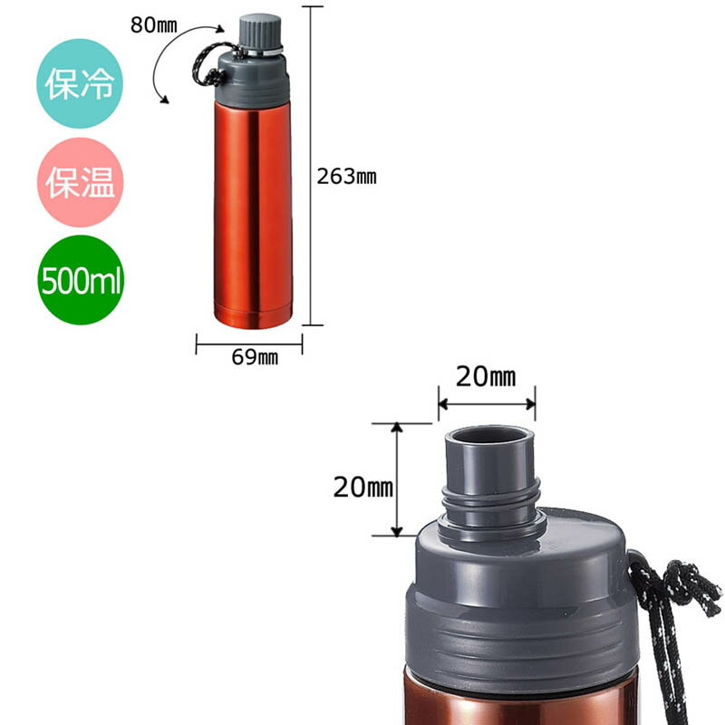 【あす楽対応】柔道 ステンレスボトル 500ml ステンレス真空二重構造 ライナースポーツオリジナル 柔道魂 水筒 直飲み 入り 柔道保温 保冷 HOT COLD 飲み口ボトル LSBTL002