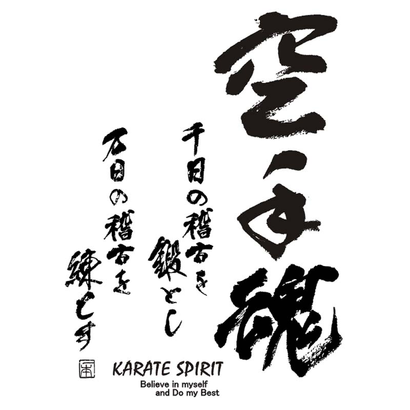 【即発送】送料無料 空手Tシャツ 『空手魂』 背面プリント ライナースポーツオリジナル karateda 130 140 150 S M L LL 3L 2