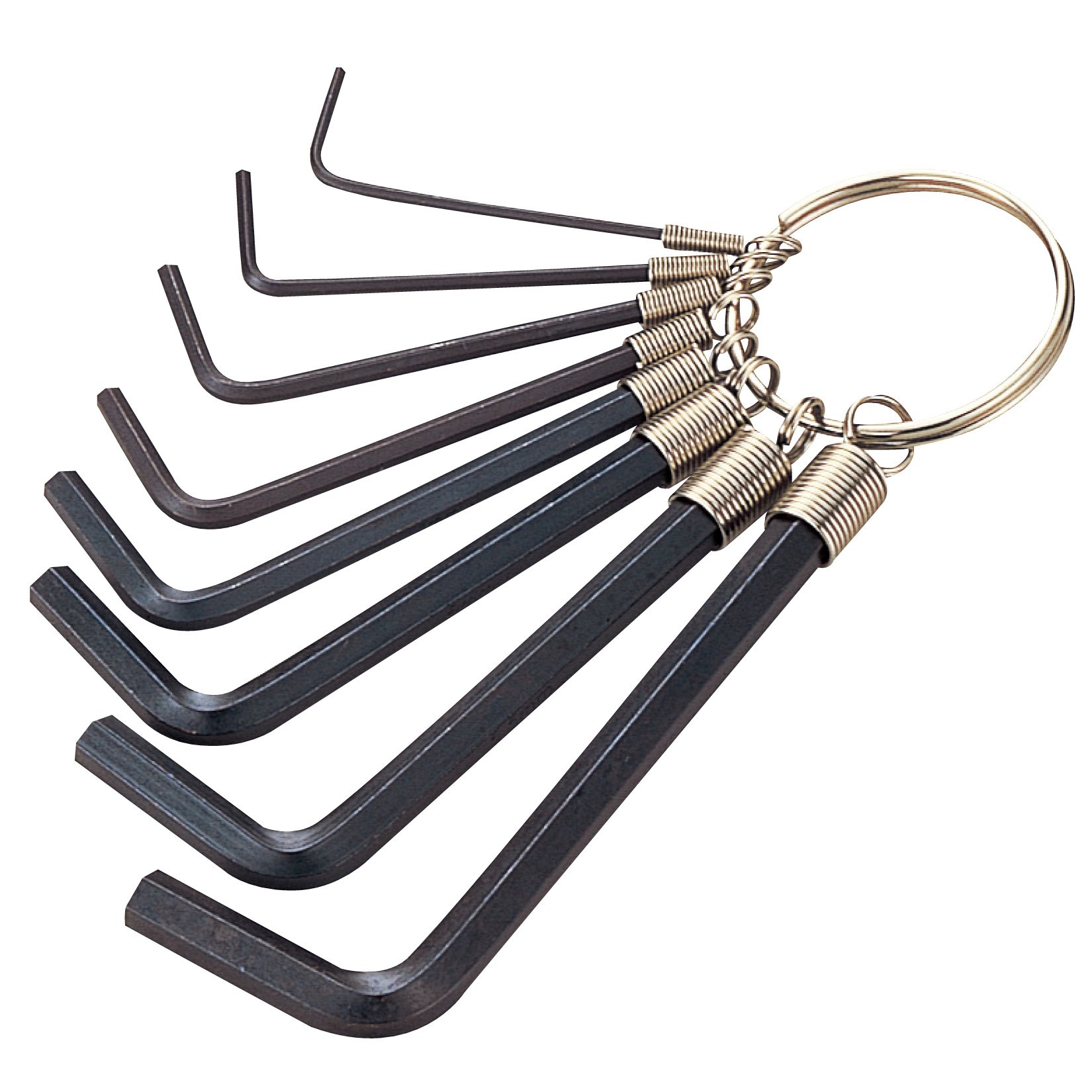 ・セット内容:8本セット ・レンチサイズ:1.5mm / 2mm / 2.5mm / 3mm / 4mm / 5mm / 5.5mm / 6mm ・付属品:リング ・表面加工:黒色塗装 ・用途:ギターメンテナンス用