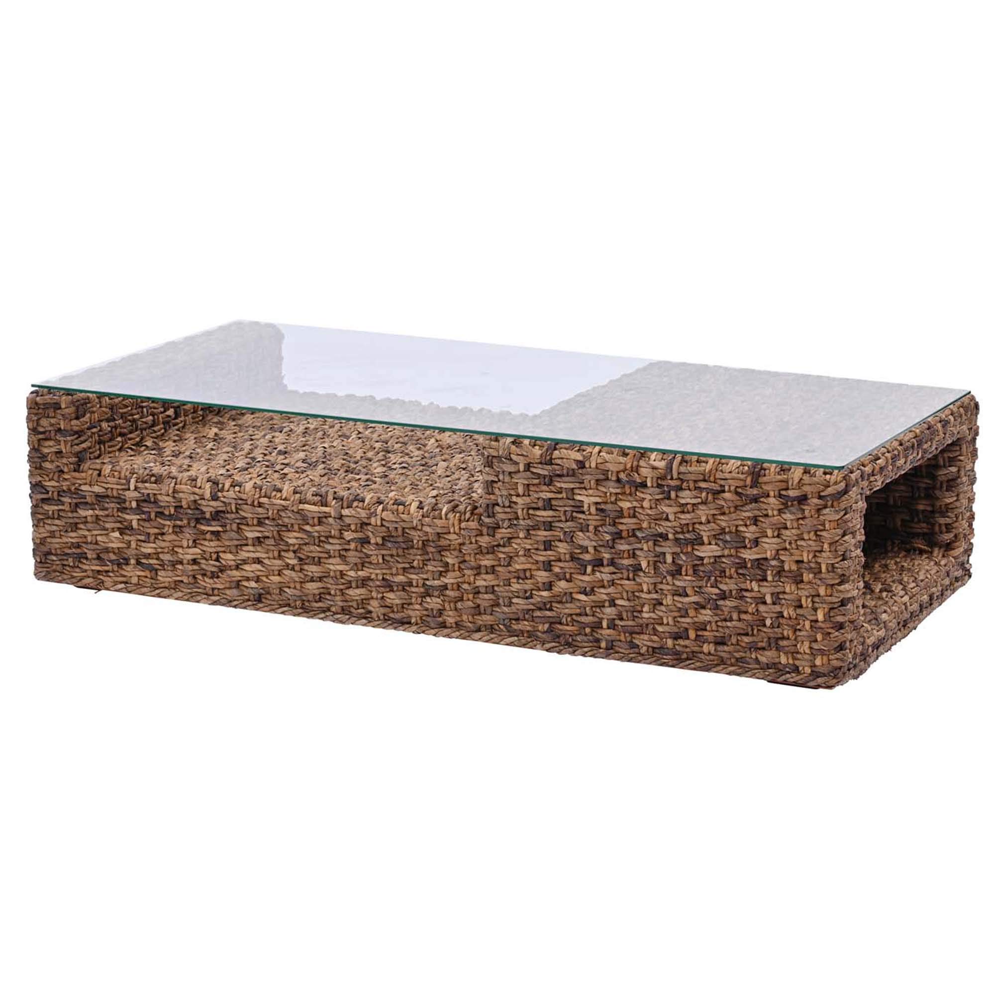 ・サイズ:幅120×奥行60×高さ30cm ・重量:8kg ・素材:籐、バナナリーフ、天然木、合板、ガラス、ラッカー塗装 ・生産国:インドネシア