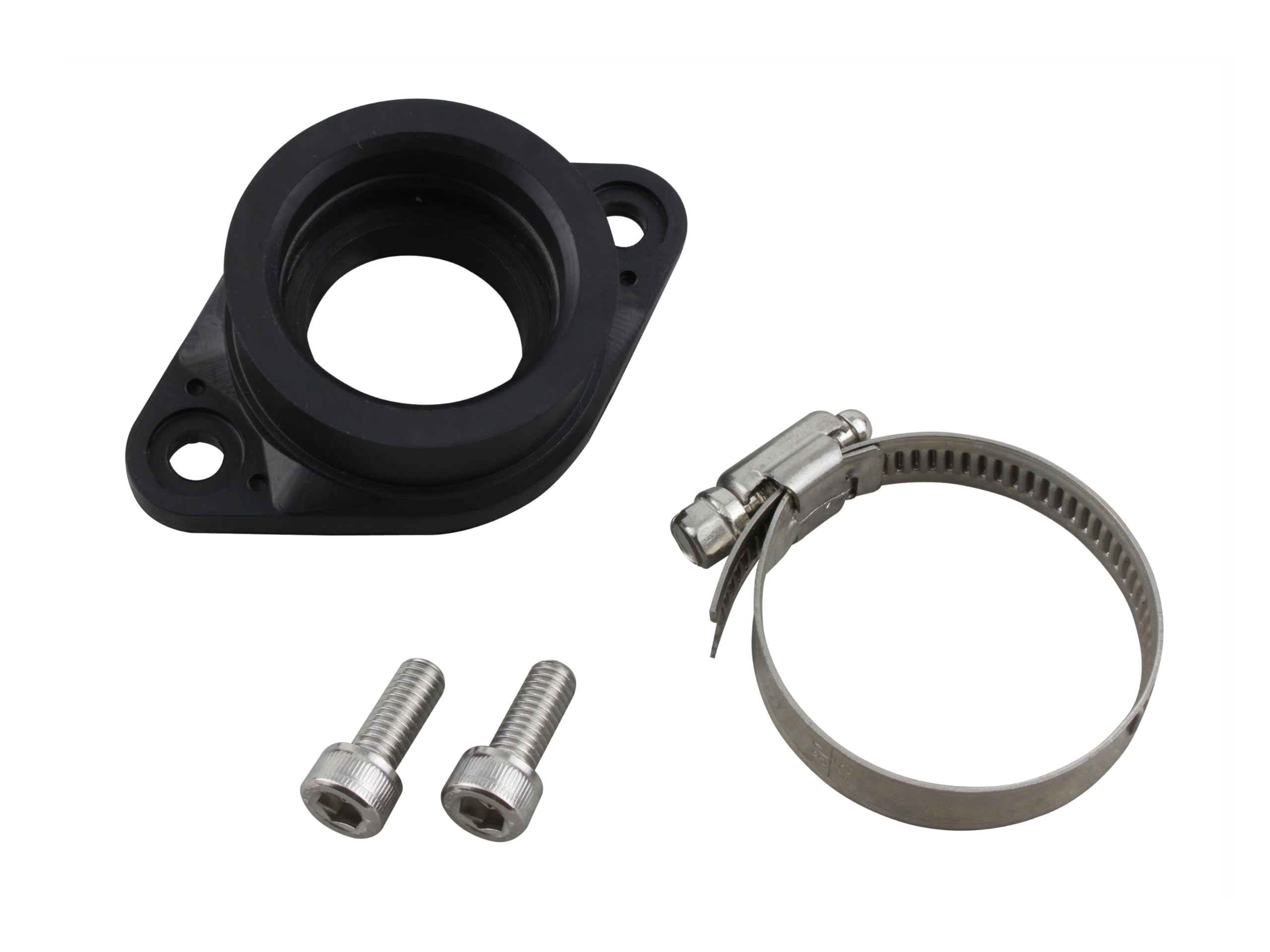 ・適合:PWK28用 ・取付けネジピッチ:60mm ・キット内容:ラバーインシュレーター本体1個、ステンレスバンド1個、M6×15mmステンレスキャップボルト2本