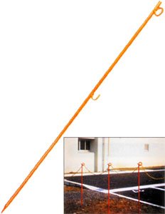 「新品」ロープスティック1500ｍｍ 10本セット ロープピン ２段フック ロープガイド フェンス用ピン鉄杭 ロープ杭【 個人様は営業所止め 】 ロープスティック ダブルの通販 [法人様限定] ロープ