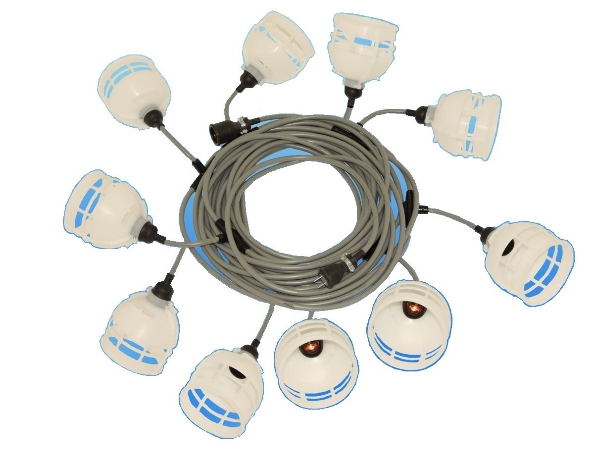 代引き不可！すずらん灯10灯20m白熱電球付スーパー照明　E26タイプ