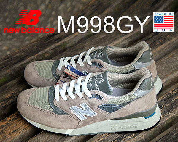 お得な割引クーポン発行中!!【あす楽 対応!!】【送料無料 ニューバランス M998】NEW BALANCE M998GY MADE IN U.S.A. width D グレー NB GRAY スニーカー メンズ ウィズ D GREY