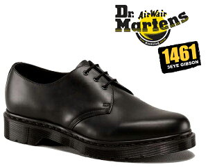 お得な割引クーポン発行中!!【あす楽 対応!!】【送料無料 ドクターマーチン 3ホール ギブソン シューズ】Dr.Martens 1461 3EYE GIBSON MONO BLACK 1461 MONO 3EYE SHOE【3アイ ギブソン ブラック モノカラー カジュアル メンズ R14345001】VD21