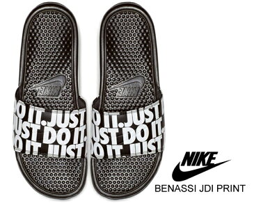 お得な割引クーポン発行中!!【あす楽 対応!!】【ナイキ ベナッシ JDI プリント】NIKE BENASSI JDI PRINT black/white 631261-024 スポーツサンダル シャワーサンダル メンズ レディース JUST DO IT. プール ジム